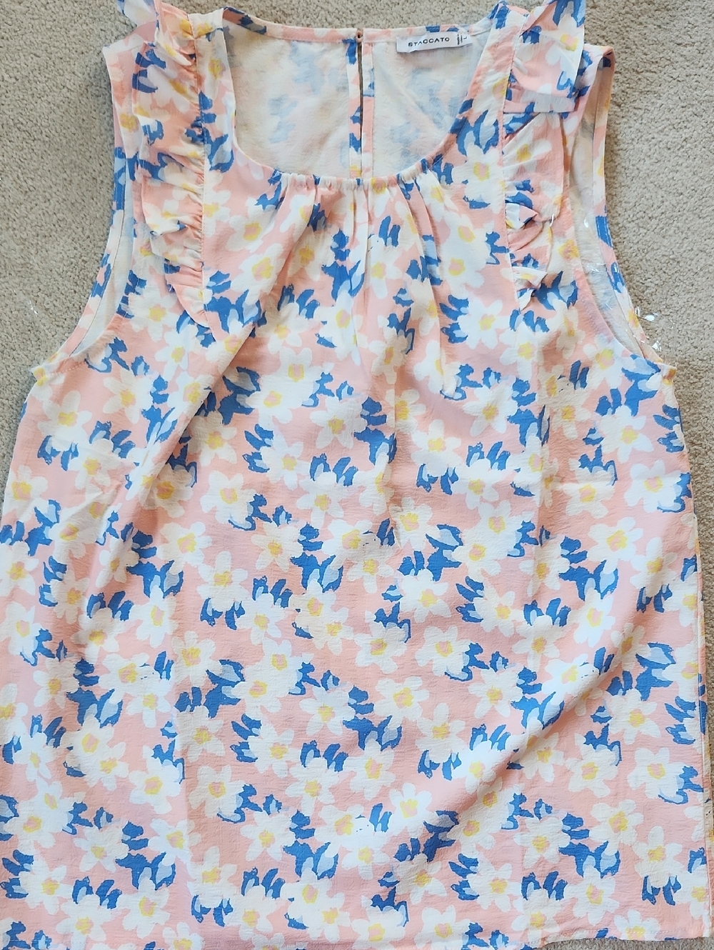 Stacatto Sleeveless Flower Blouse Top - Large